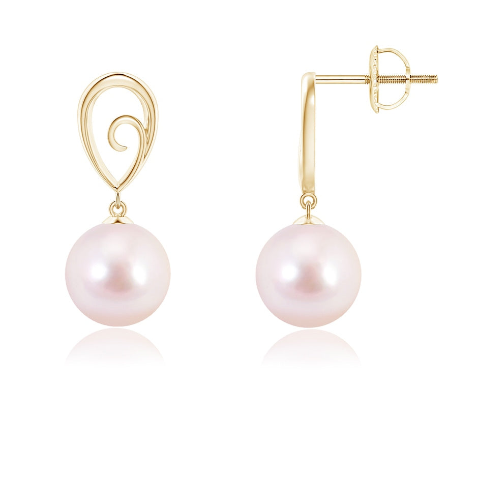 Japanese Akoya Pearl Drop Earrings with Metal Loop