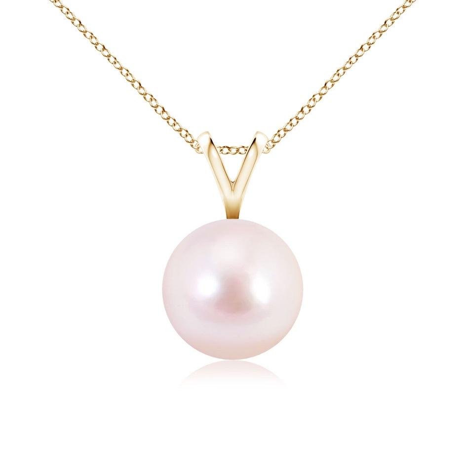 Japanese Akoya Pearl Solitaire V-Bale Pendant