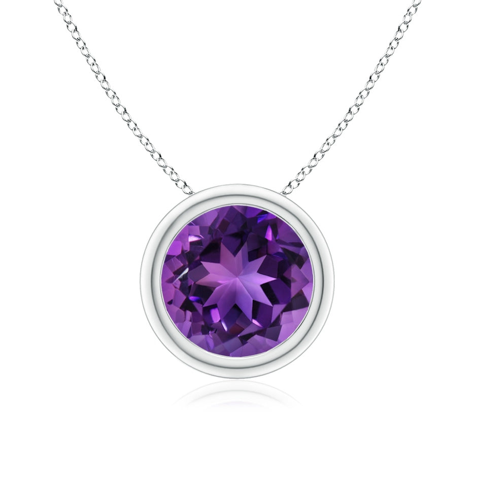 Bezel-Set Round Amethyst Solitaire Pendant