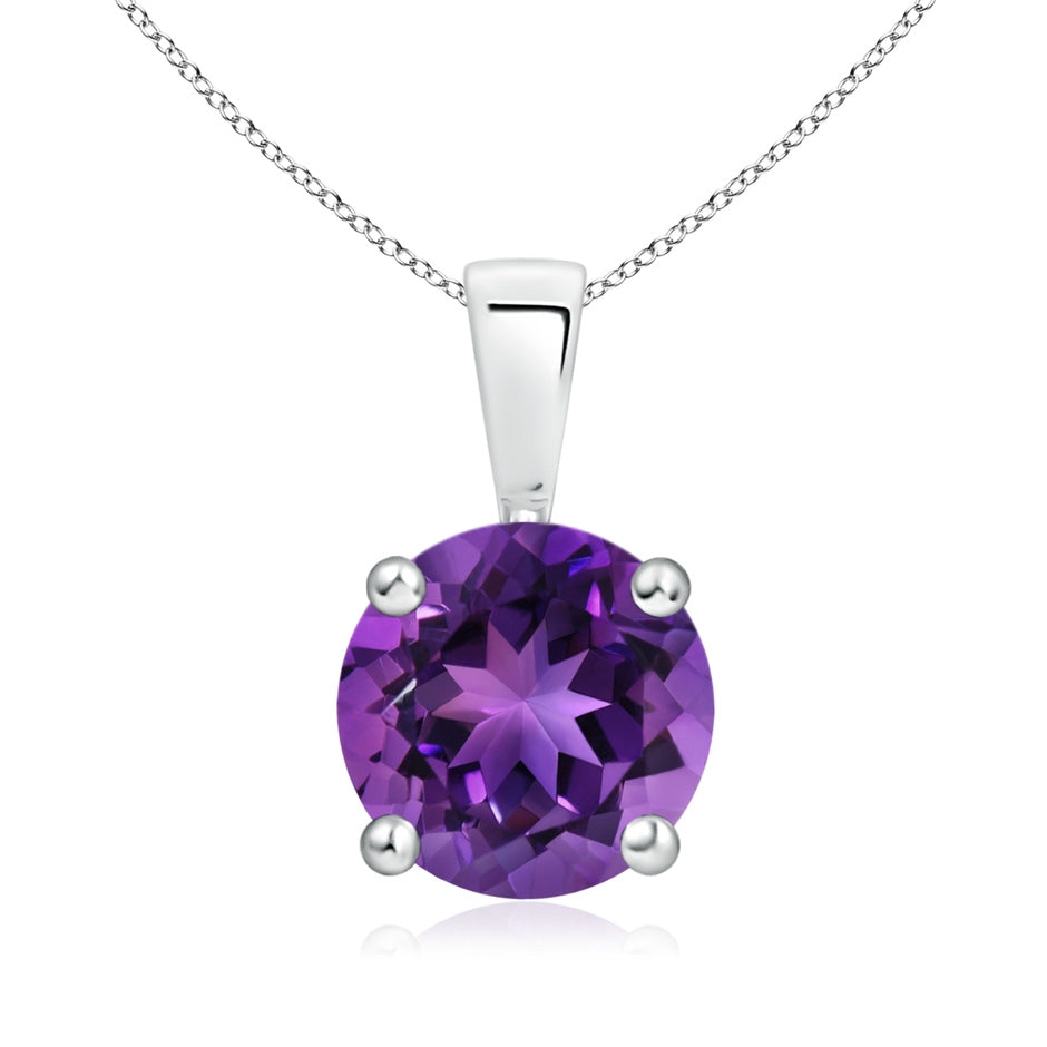 Classic Prong-Set Round Amethyst Solitaire Pendant