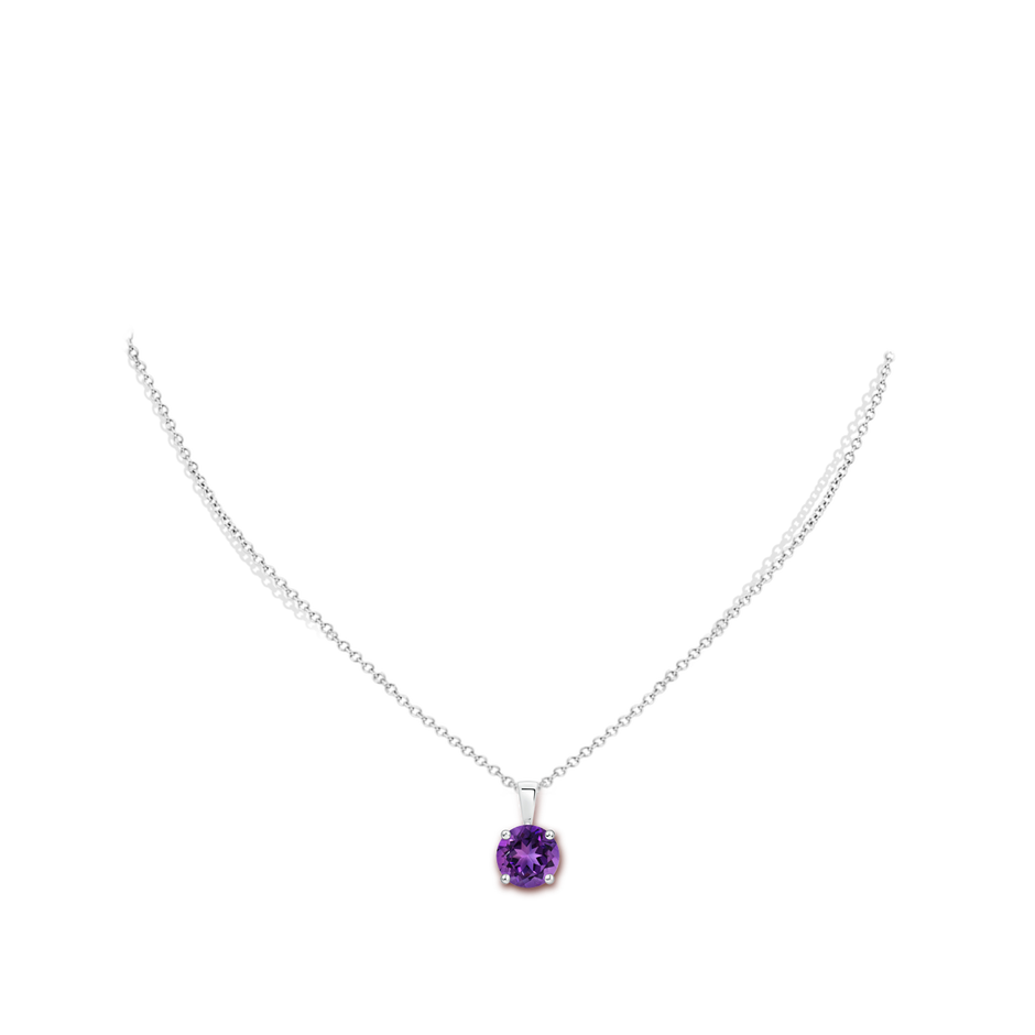 Classic Prong-Set Round Amethyst Solitaire Pendant