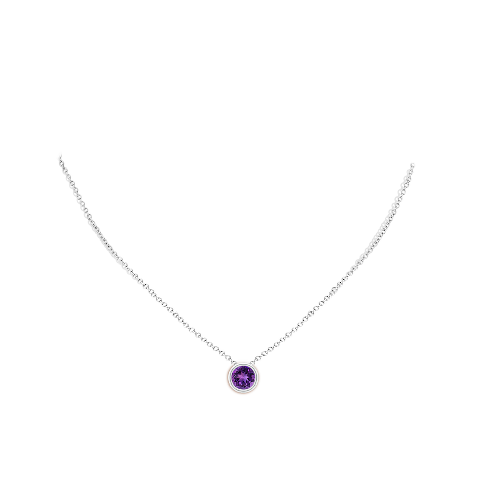 Bezel-Set Round Amethyst Solitaire Pendant