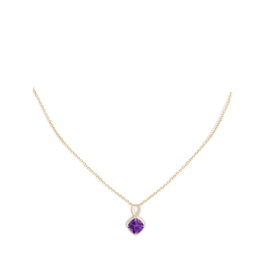 Claw-Set Amethyst Infinity Pendant with Diamonds