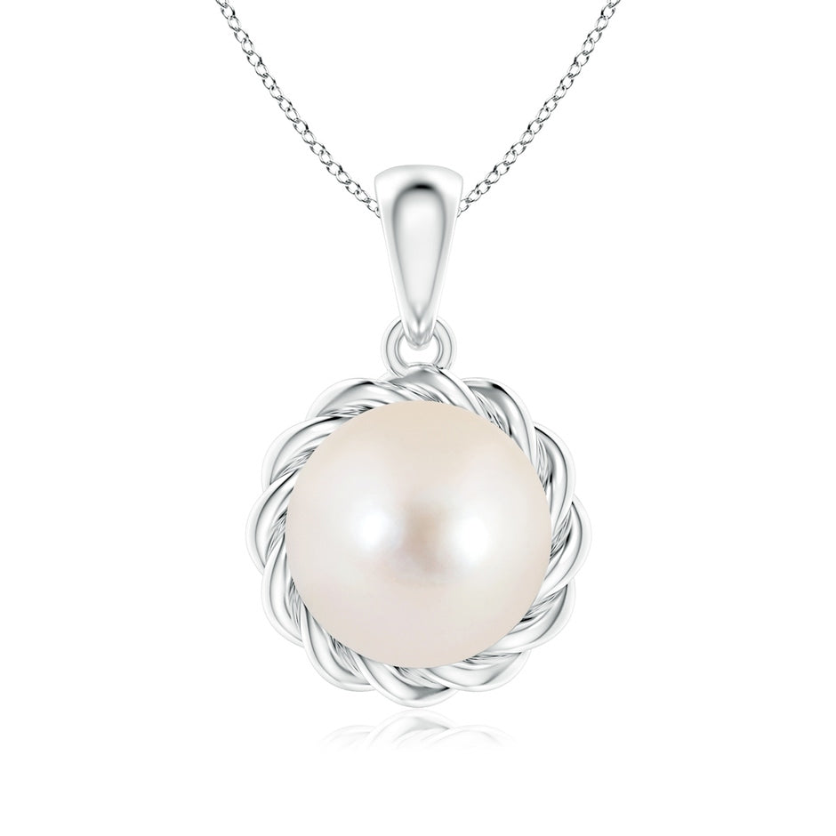 Rope-Framed Freshwater Pearl Pendant