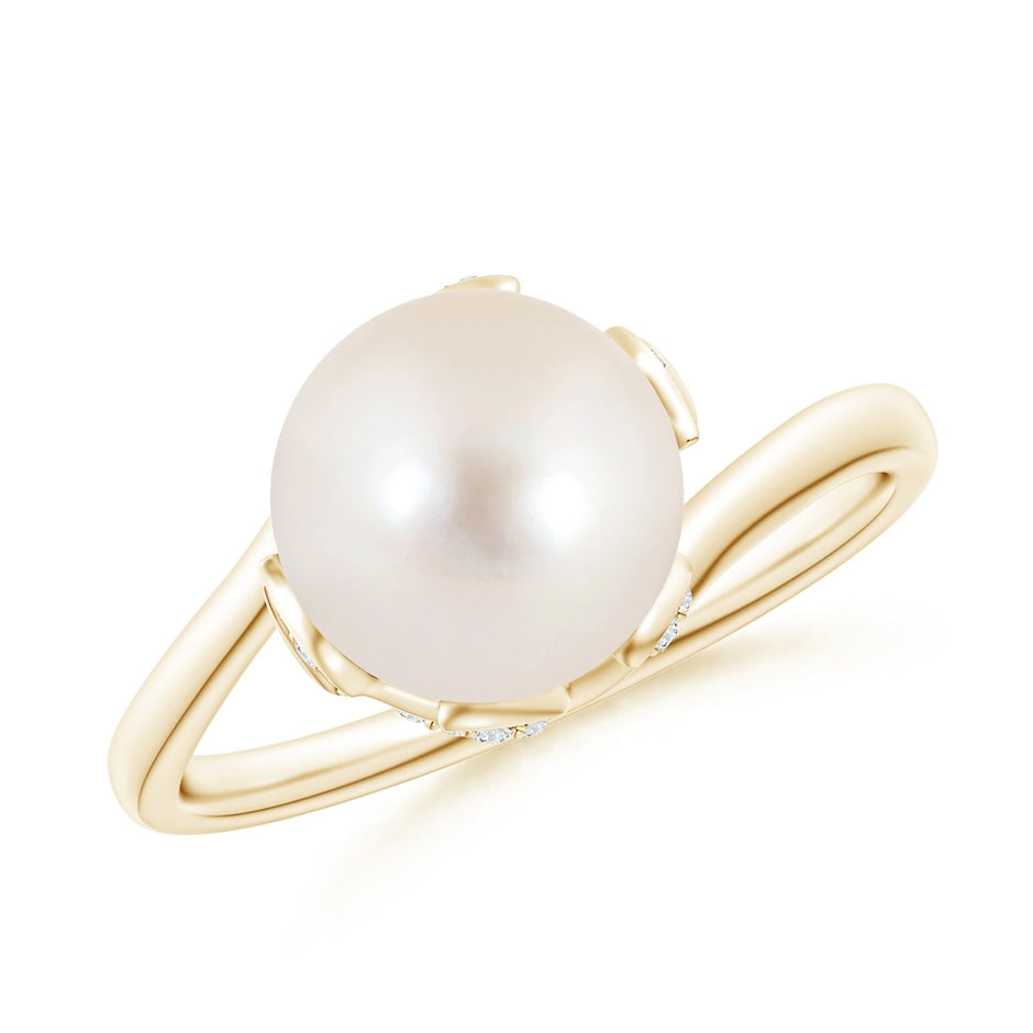 Freshwater Pearl Olive Leaf Bypass Ring