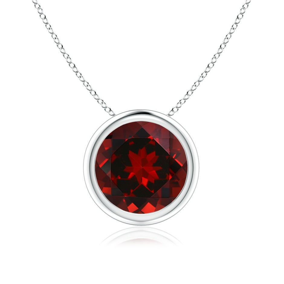 Bezel-Set Round Garnet Solitaire Pendant