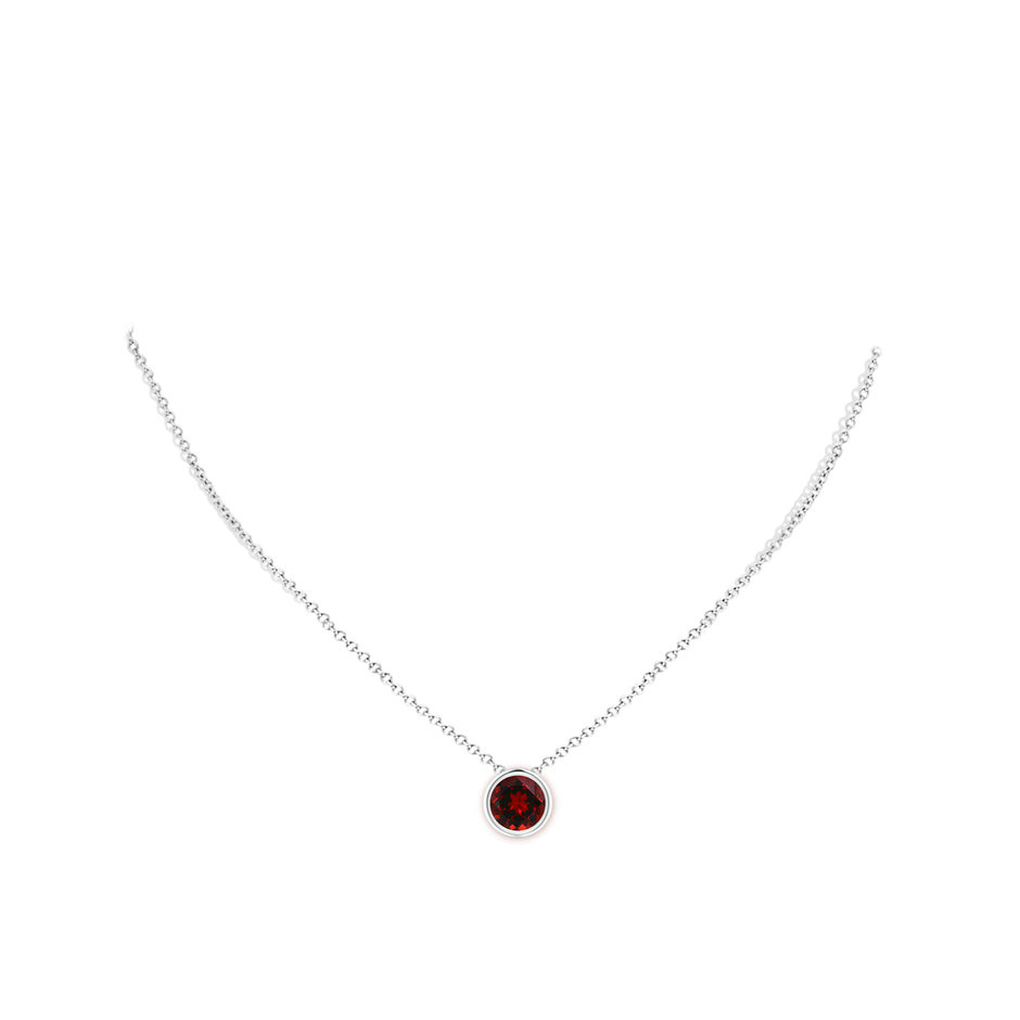 Bezel-Set Round Garnet Solitaire Pendant