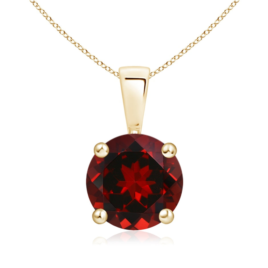 Classic Prong-Set Round Garnet Solitaire Pendant