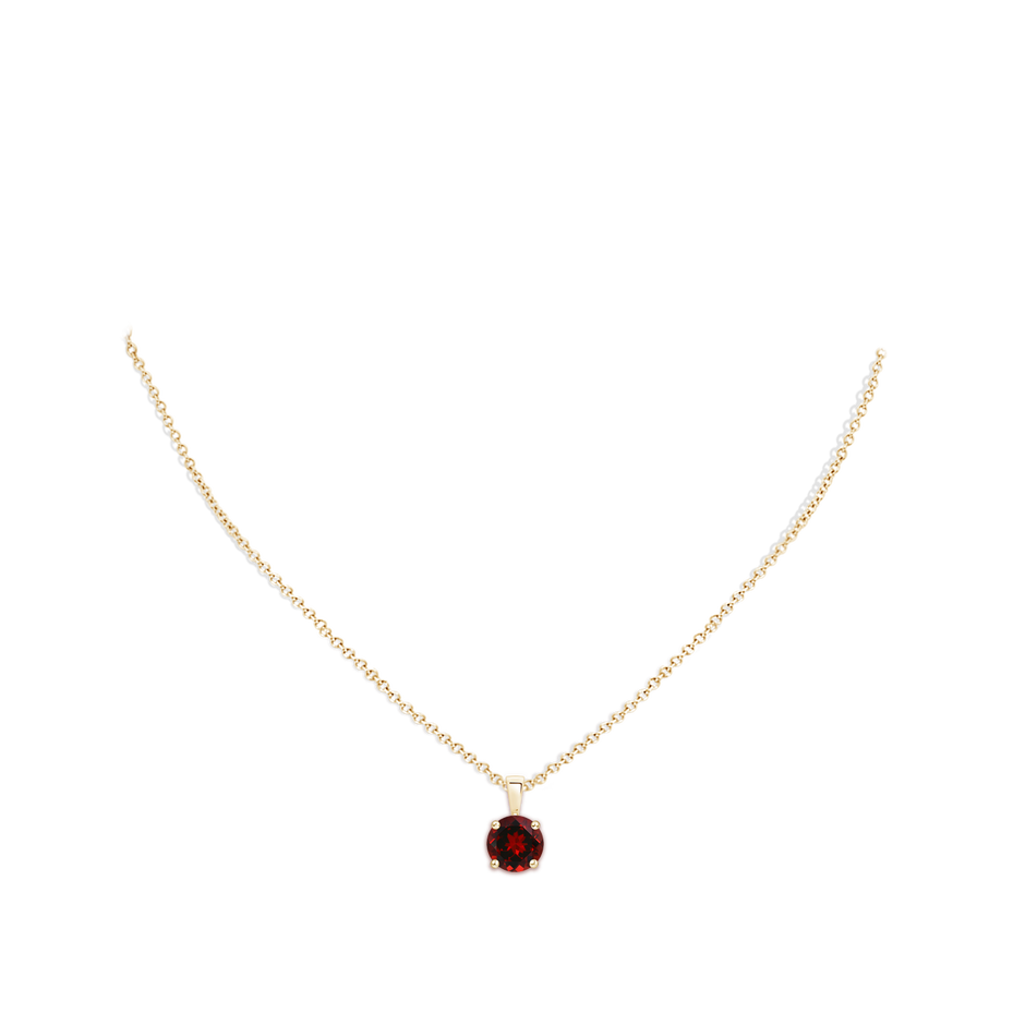 Classic Prong-Set Round Garnet Solitaire Pendant
