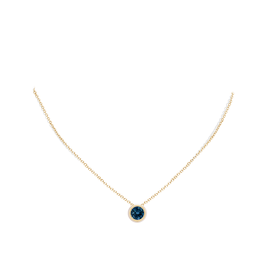 Bezel-Set Round London Blue Topaz Solitaire Pendant