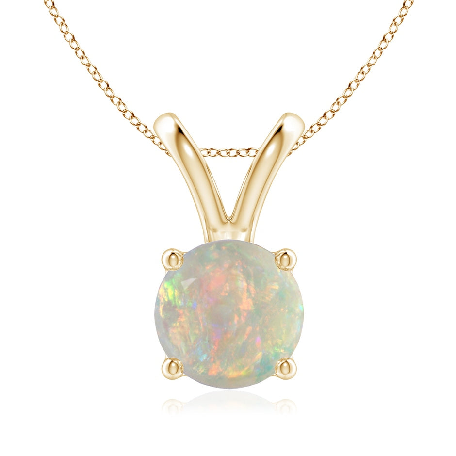 V-Bale Round Opal Solitaire Pendant