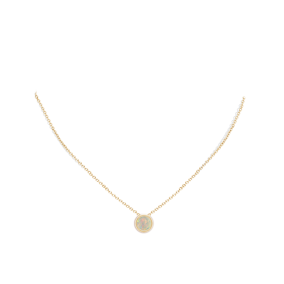 Bezel-Set Round Opal Solitaire Pendant