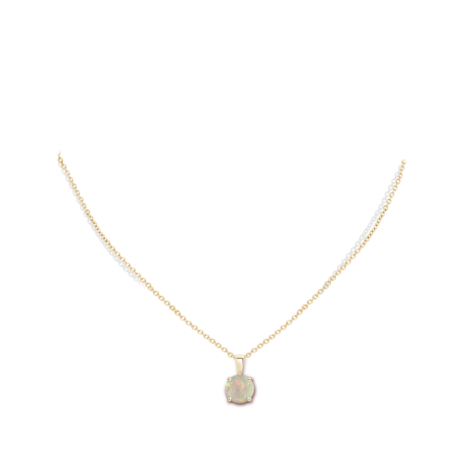 Classic Prong-Set Round Opal Solitaire Pendant