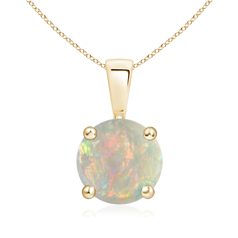 Classic Prong-Set Round Opal Solitaire Pendant