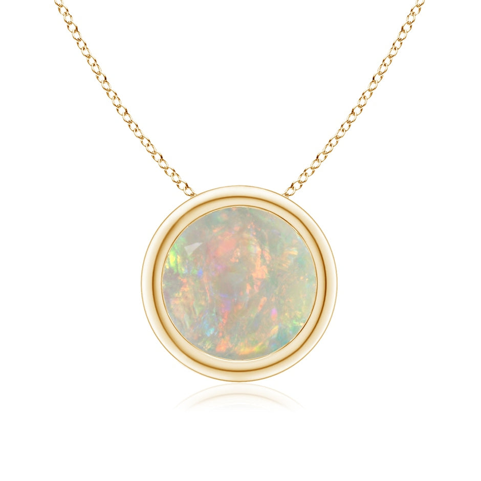 Bezel-Set Round Opal Solitaire Pendant