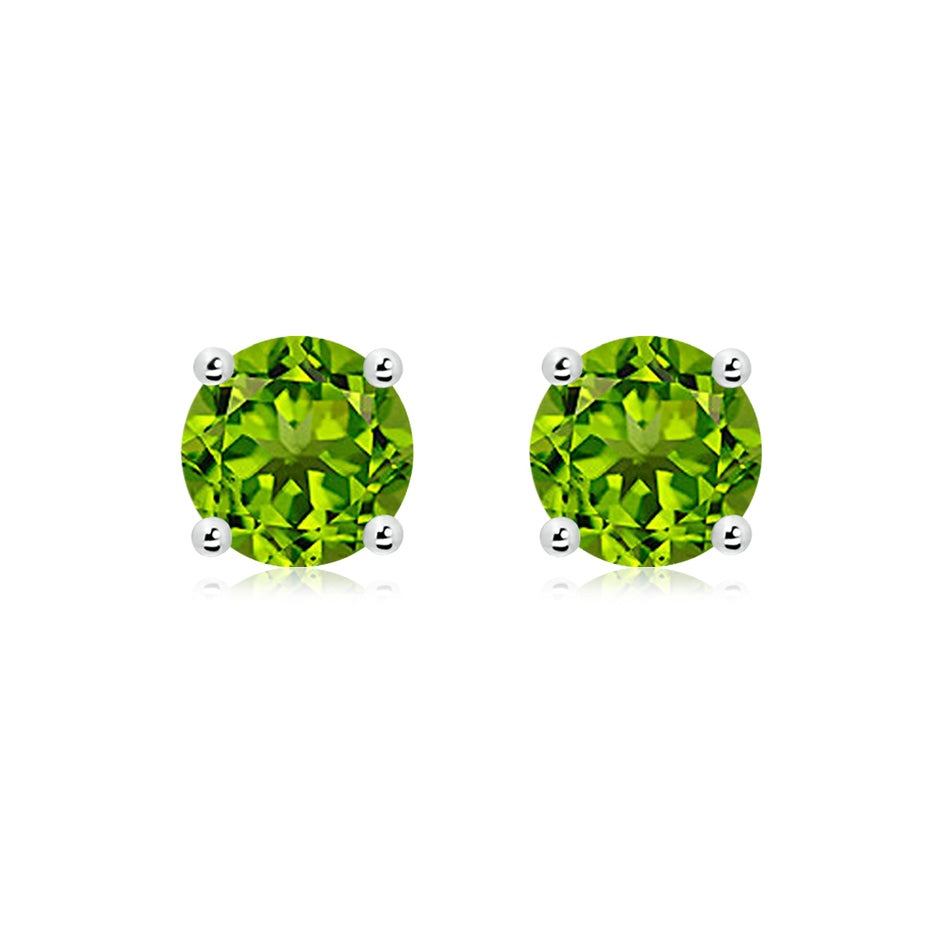 Basket-Set Round Peridot Studs