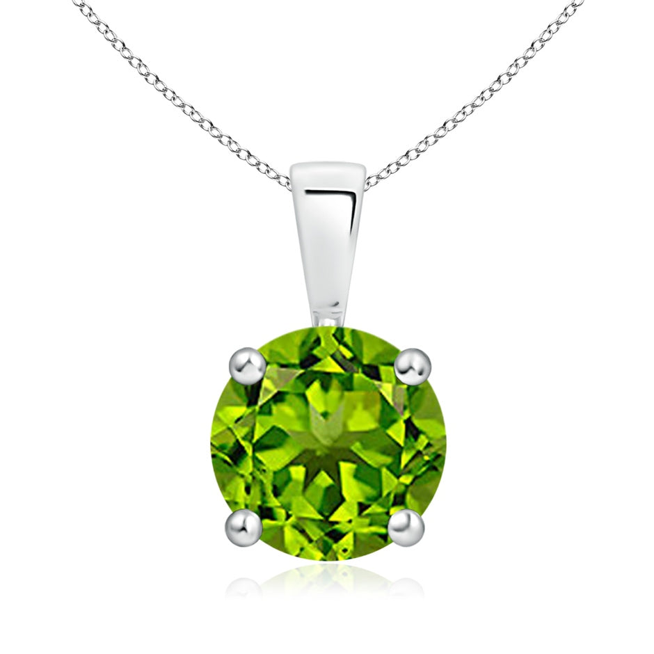 Classic Prong-Set Round Peridot Solitaire Pendant