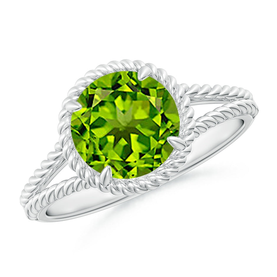 Peridot Twist Rope Split Shank Ring