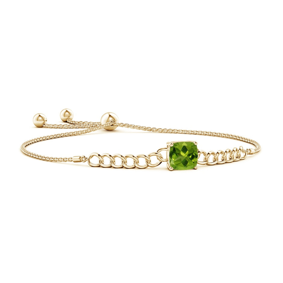 Cushion Peridot Curb Chain Bolo Bracelet