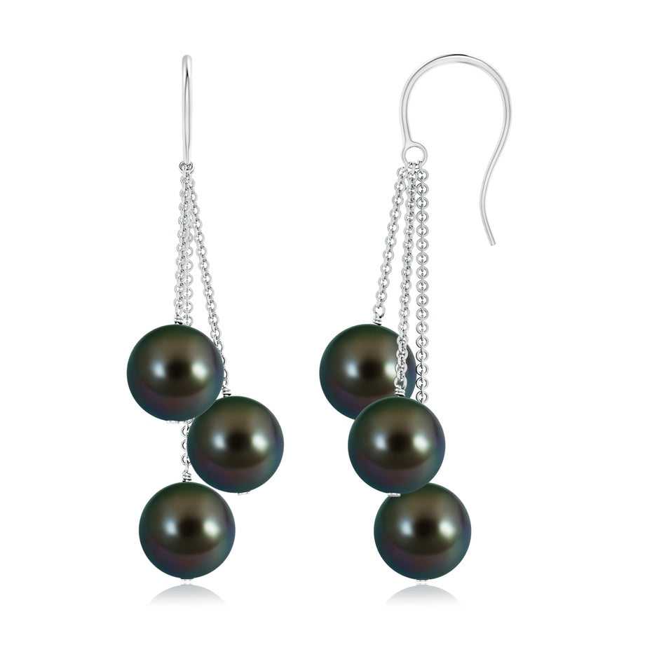 Tahitian Triple Pearl Cluster Drop Earrings