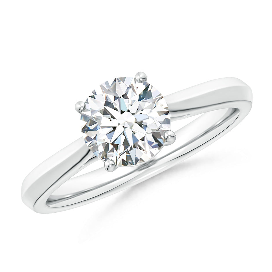Lab-Grown Round Diamond Knife-Edge Shank Trellis Engagement Ring