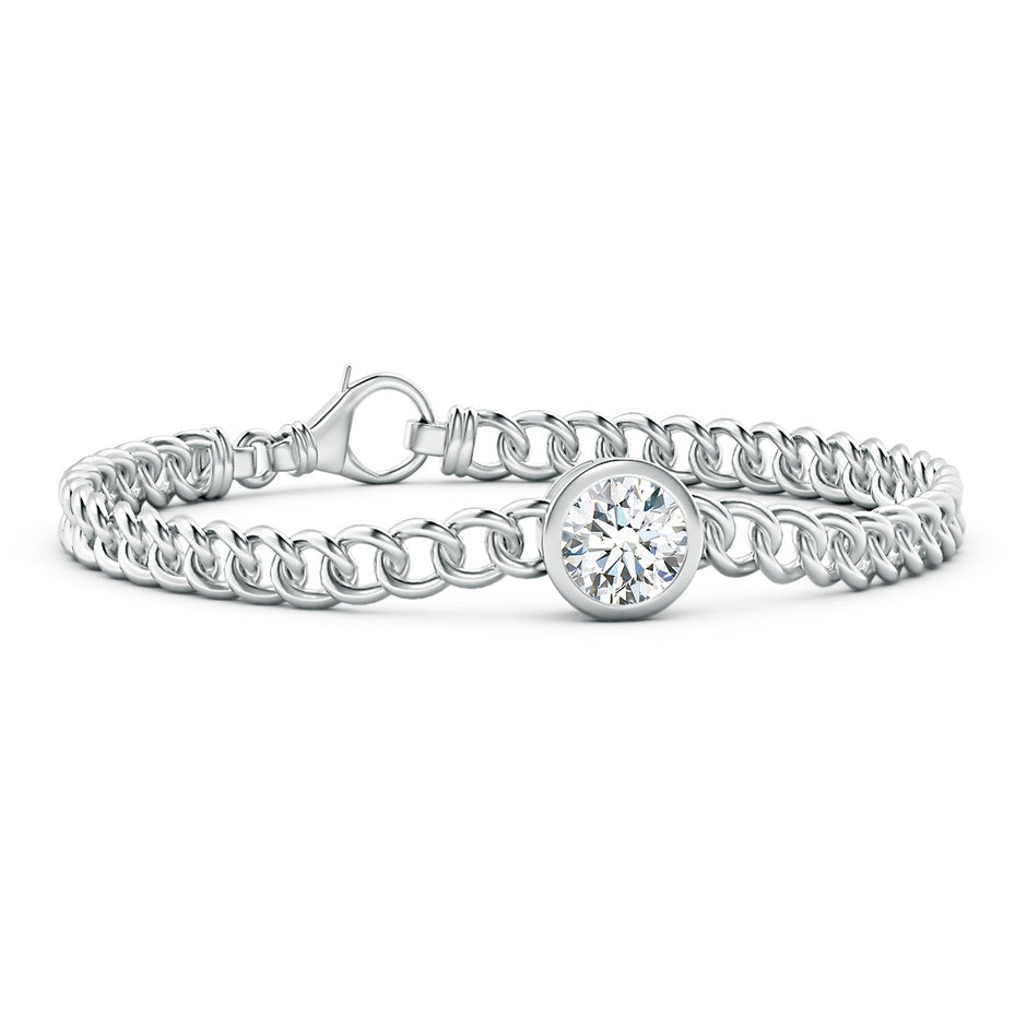 Lab-Grown Bezel-Set Round Diamond Chain Bracelet