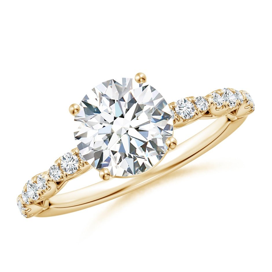 Classic Round Lab-Grown Diamond Crescent Engagement Ring