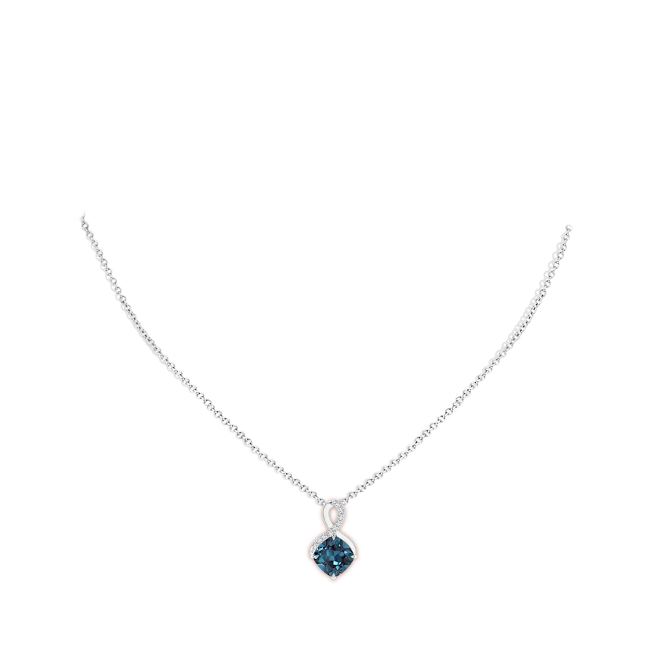 Claw-Set Lab-Grown Alexandrite Infinity Pendant with Diamonds