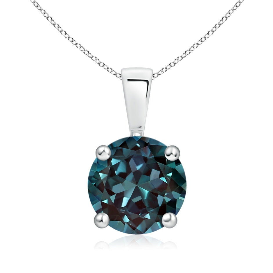 Classic Prong-Set Round Lab-Grown Alexandrite Solitaire Pendant