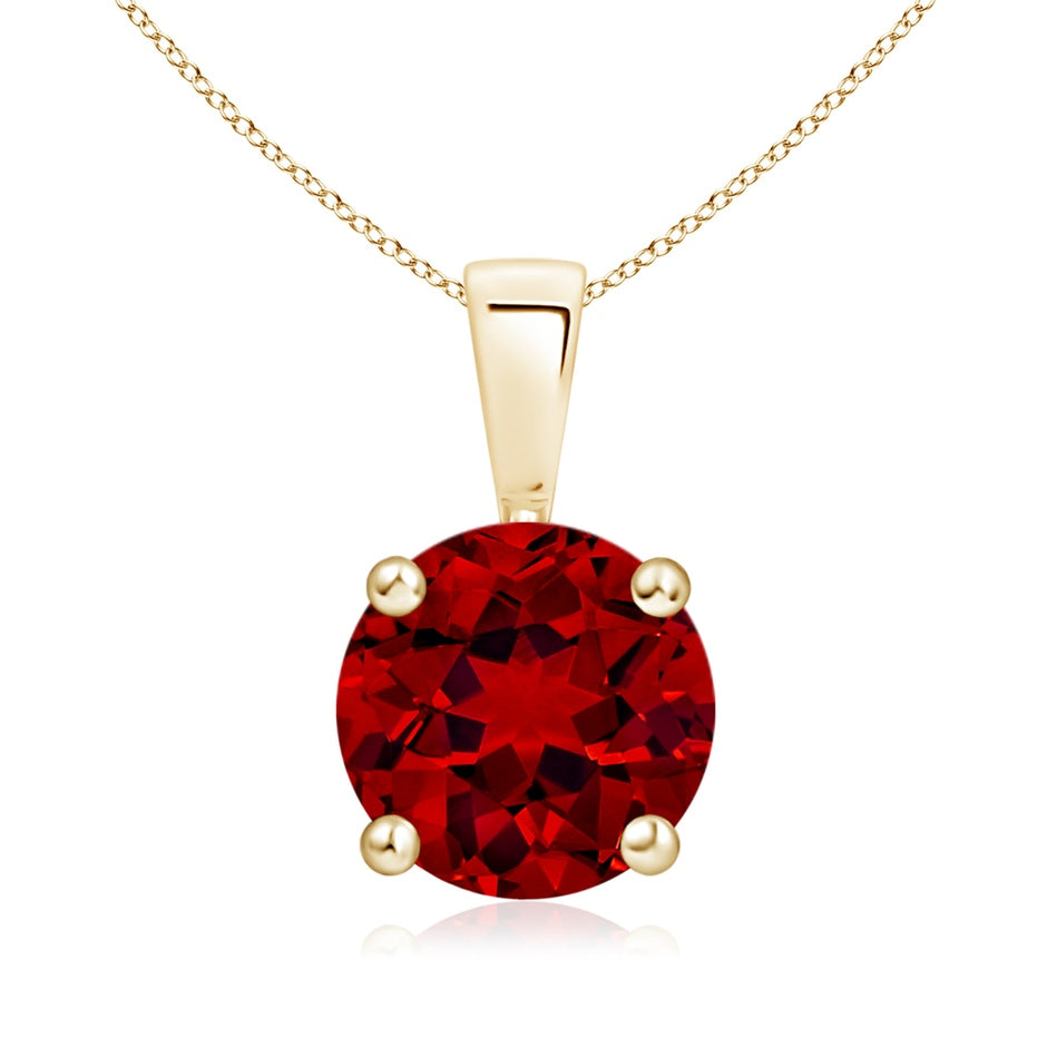 Classic Prong-Set Round Lab-Grown Ruby Solitaire Pendant