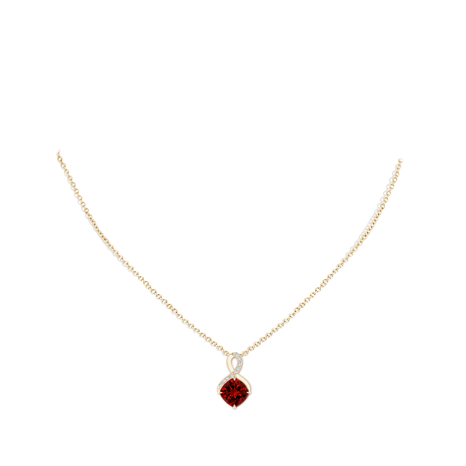 Lab-Grown Claw-Set Ruby Infinity Pendant with Lab Diamonds