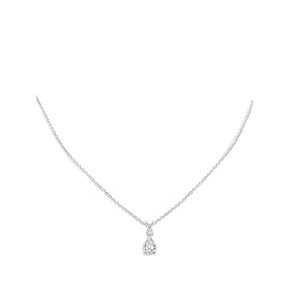 Prong-Set Lab-Grown Diamond Teardrop V-Bale Pendant