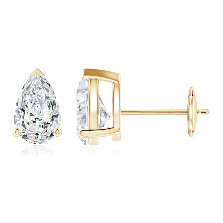 Lab-Grown Pear-Shaped Diamond Solitaire Stud Earrings