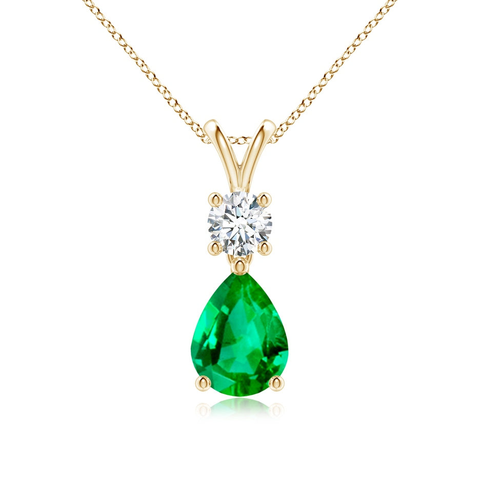 Pear-Shaped Emerald V-Bale Pendant