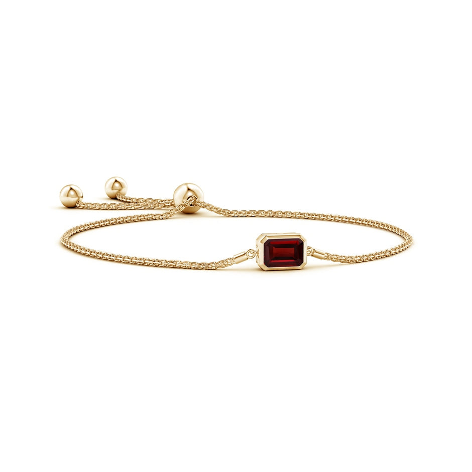 Horizontally Set Emerald-Cut Garnet Bolo Bracelet