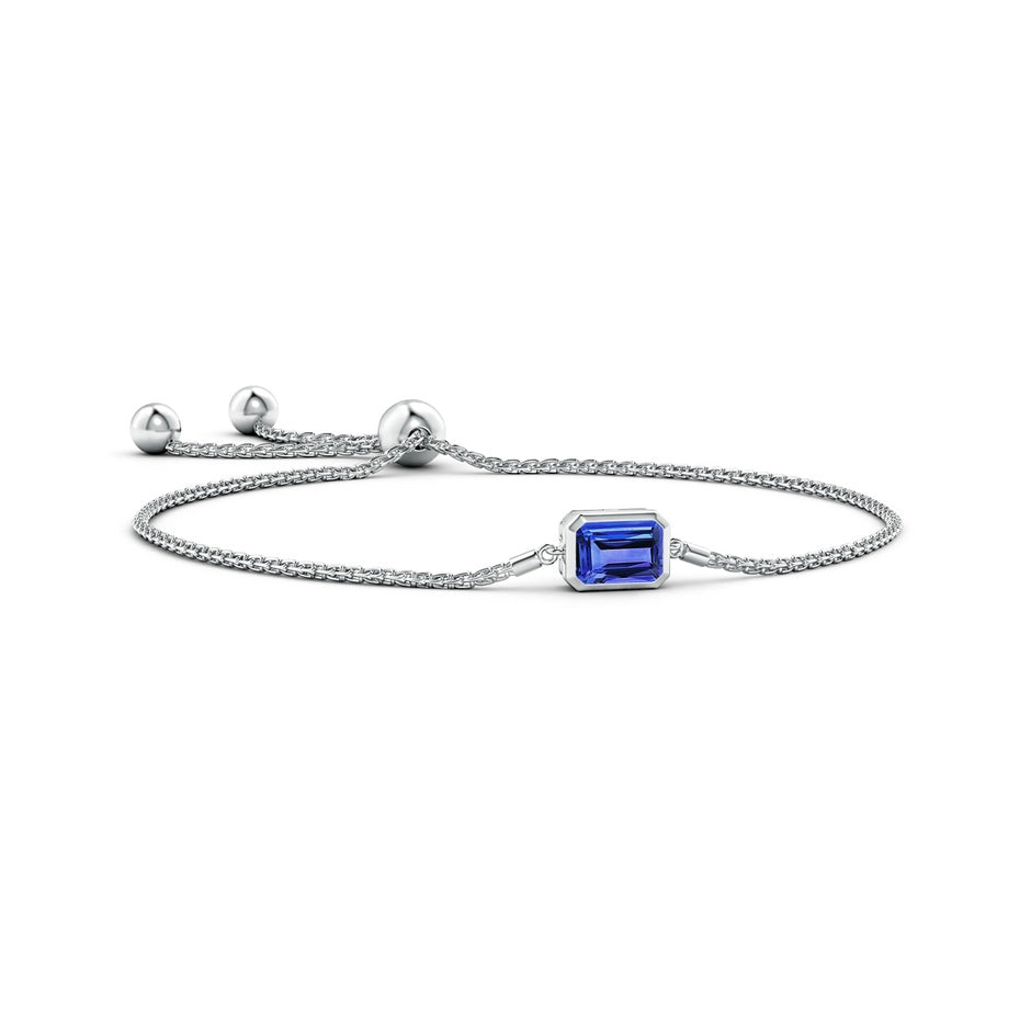 Horizontally Set Emerald-Cut Tanzanite Bolo Bracelet