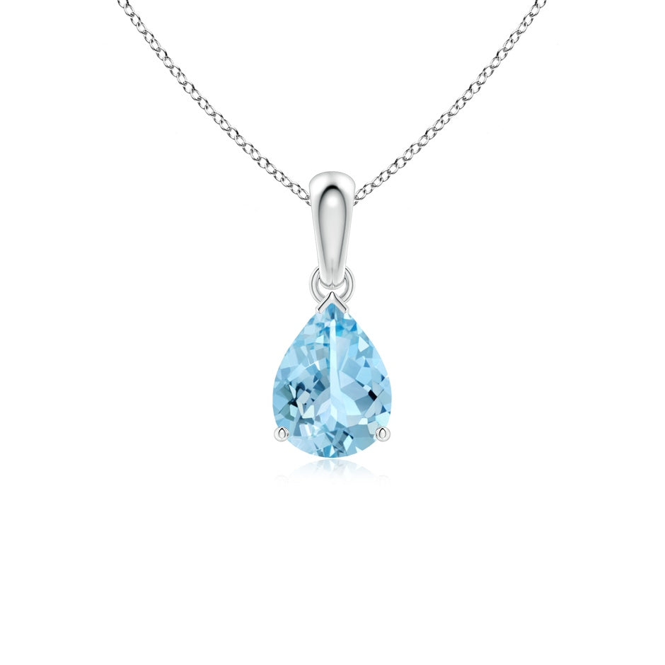 Pear-Shaped Aquamarine Solitaire Pendant