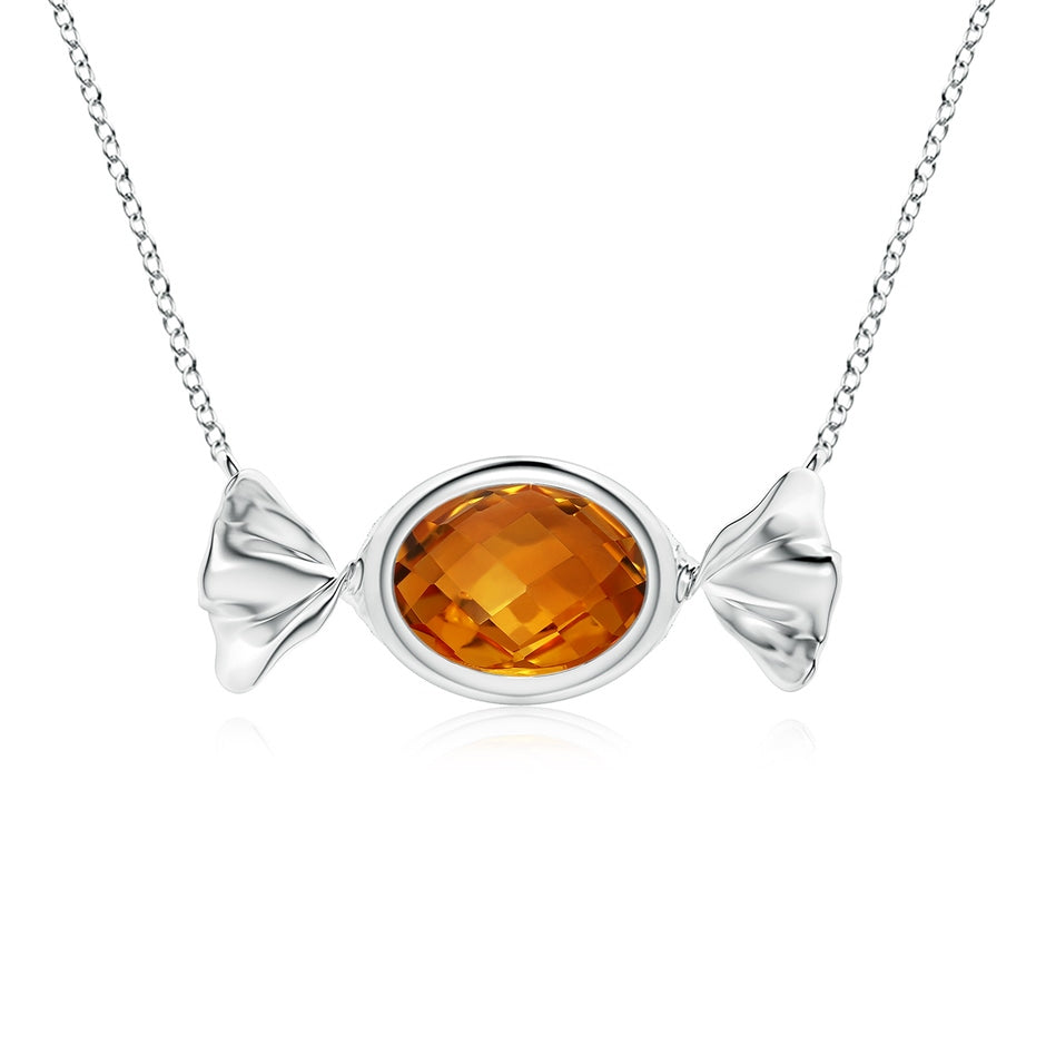 Sweet Treats Oval Citrine Candy Pendant