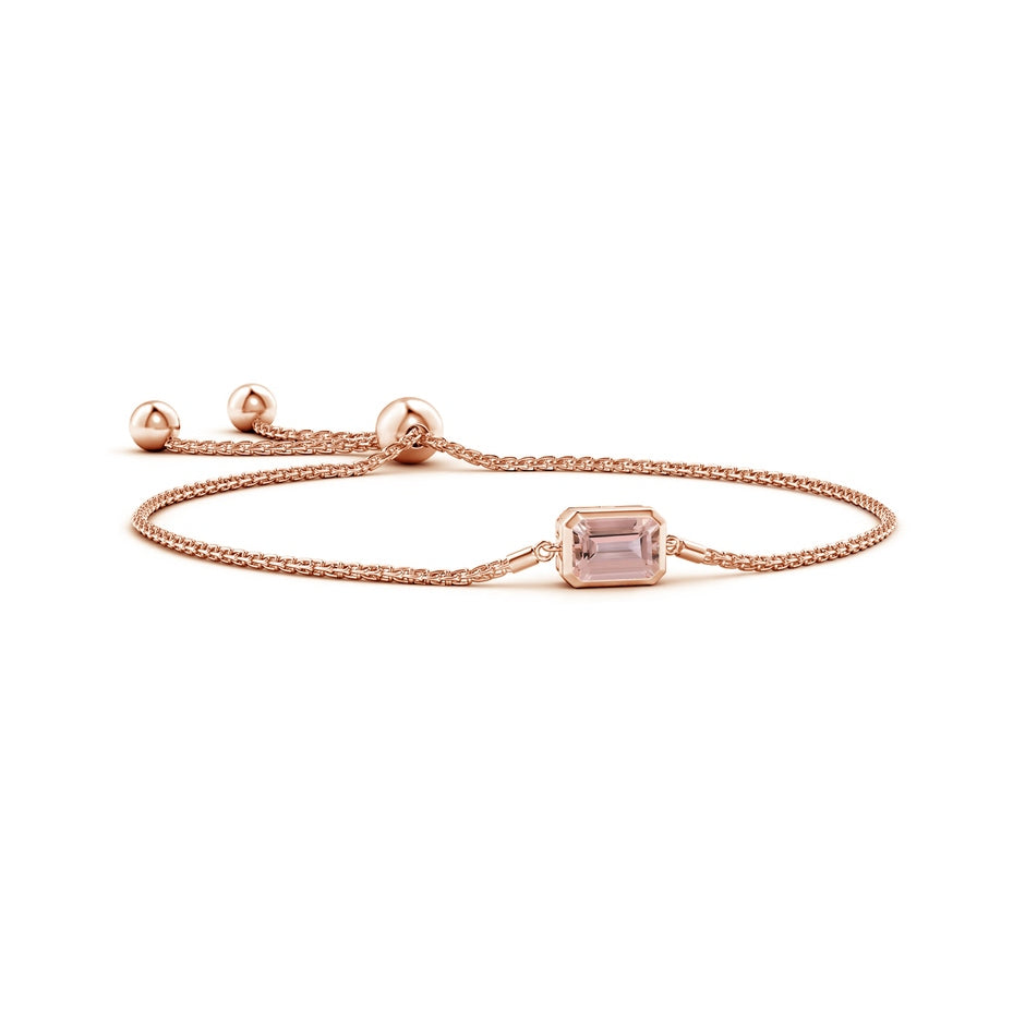 Horizontally Set Emerald-Cut Morganite Bolo Bracelet