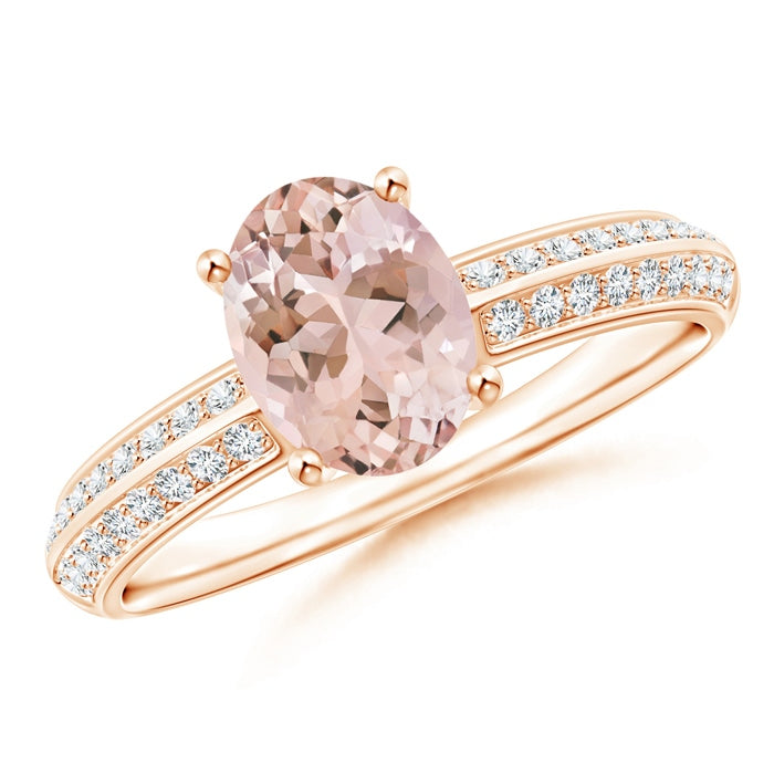 Classic Oval Morganite Knife Edge Ring