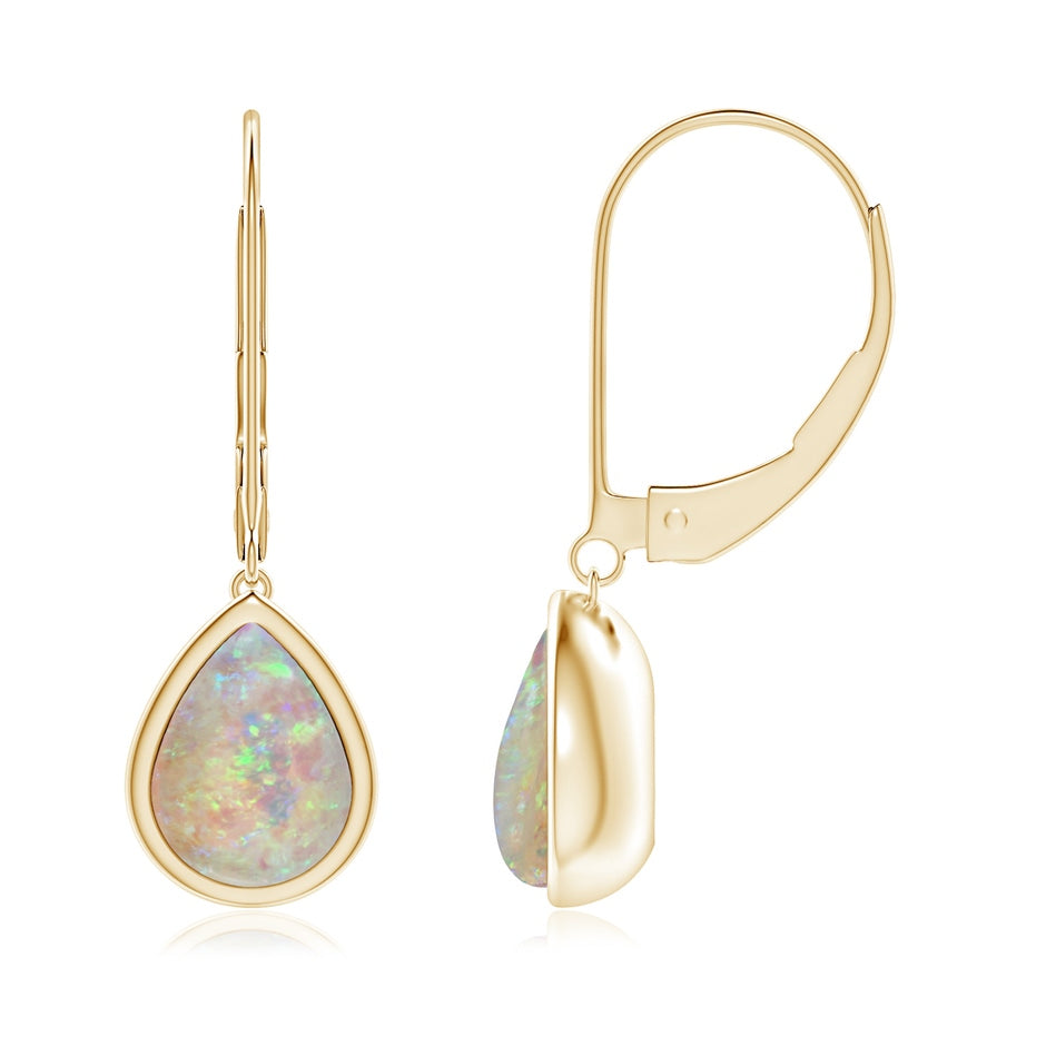 Pear-Shaped Opal Solitaire Drop Earrings