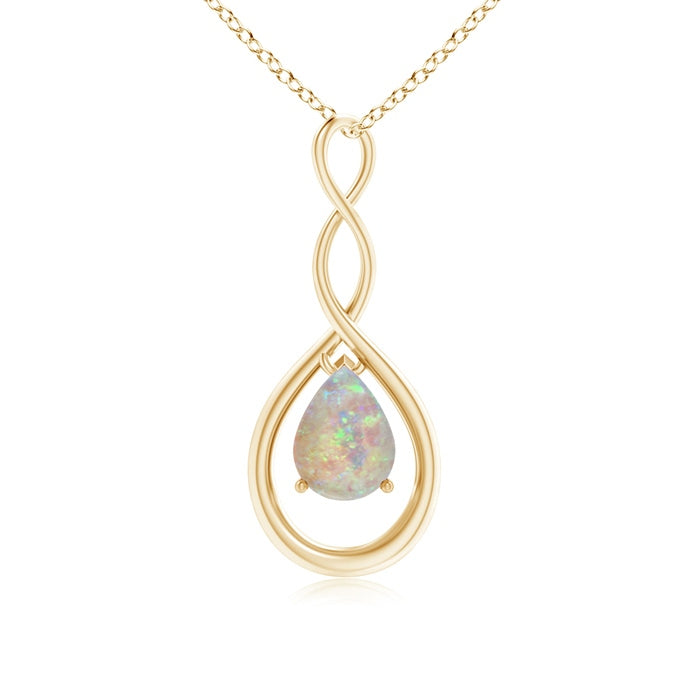 Pear-Shaped Opal Infinity Loop Pendant