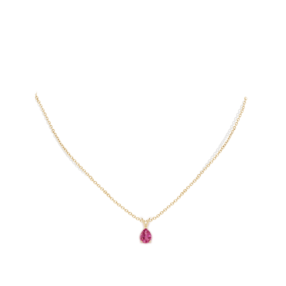 V-Bale Pear-Shaped Pink Sapphire Solitaire Pendant
