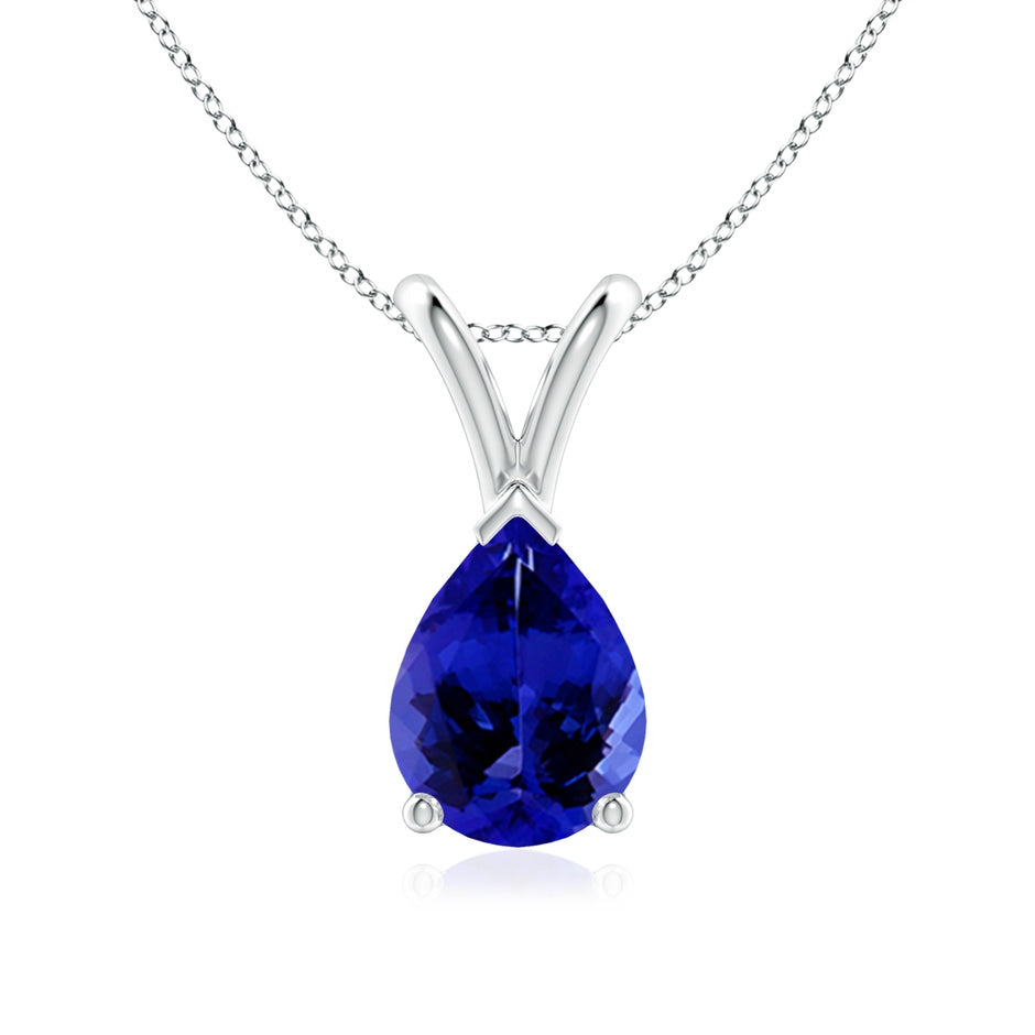 V-Bale Pear-Shaped Tanzanite Solitaire Pendant