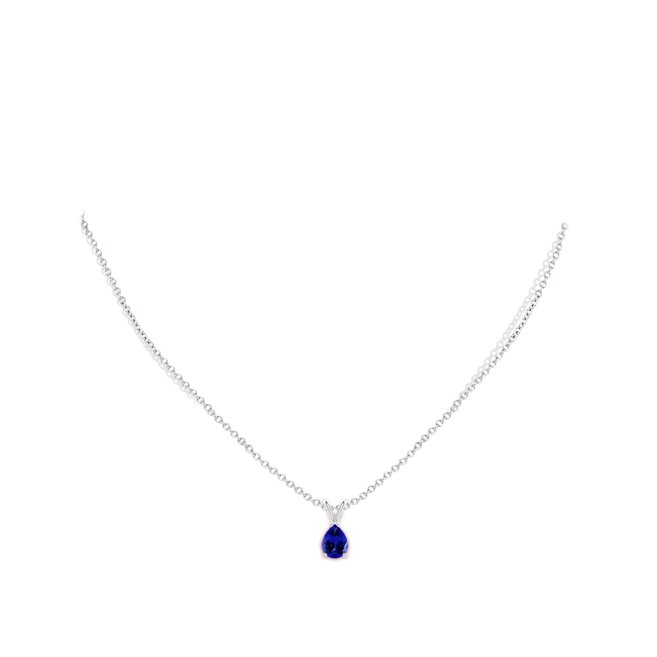 V-Bale Pear-Shaped Tanzanite Solitaire Pendant
