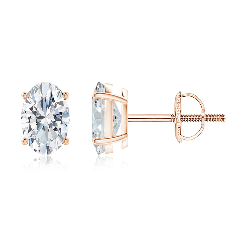 Lab-Grown Oval Diamond Solitaire Stud Earrings