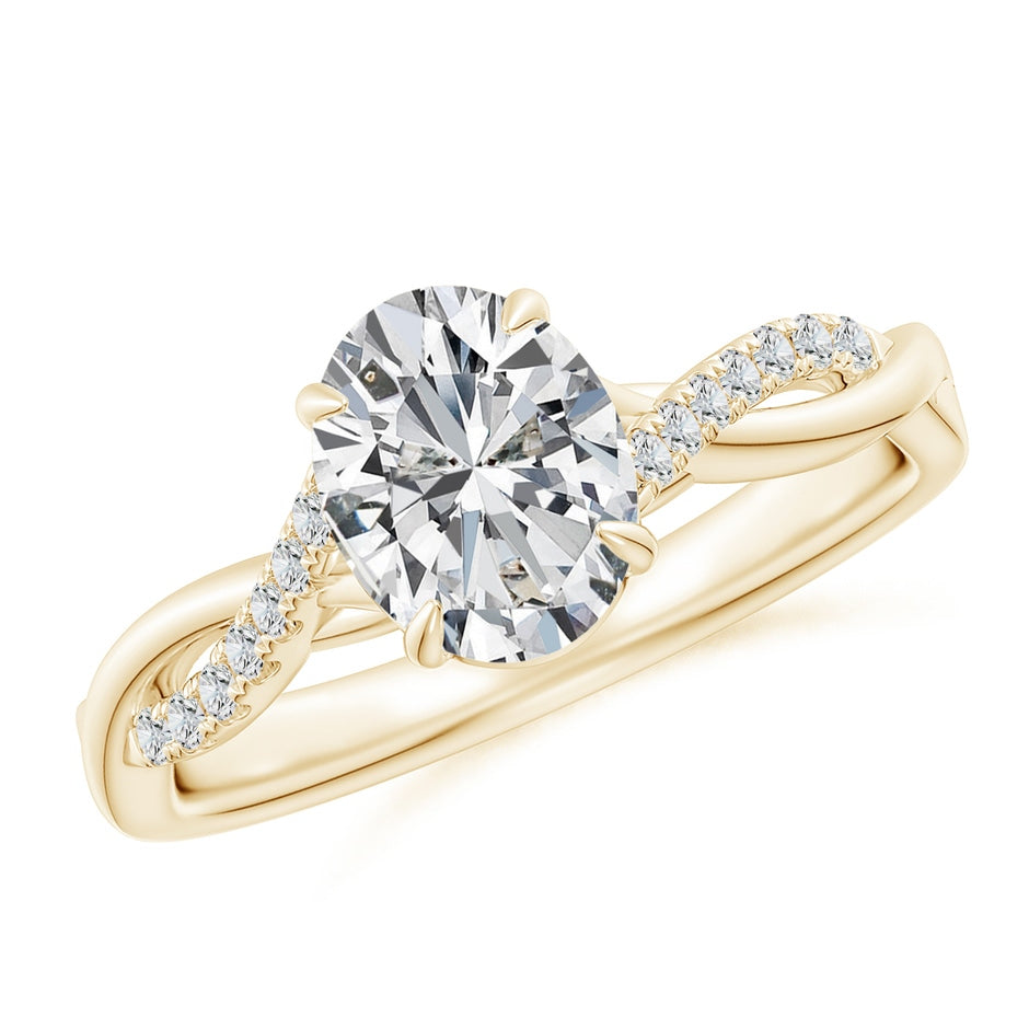Oval Diamond Twisted Shank Engagement Ring
