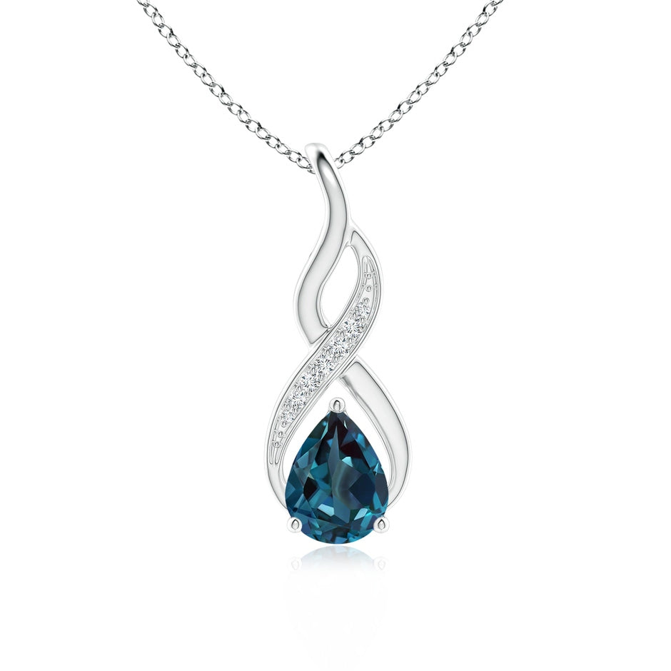 Lab-Grown Alexandrite Infinity Swirl Pendant with Diamonds