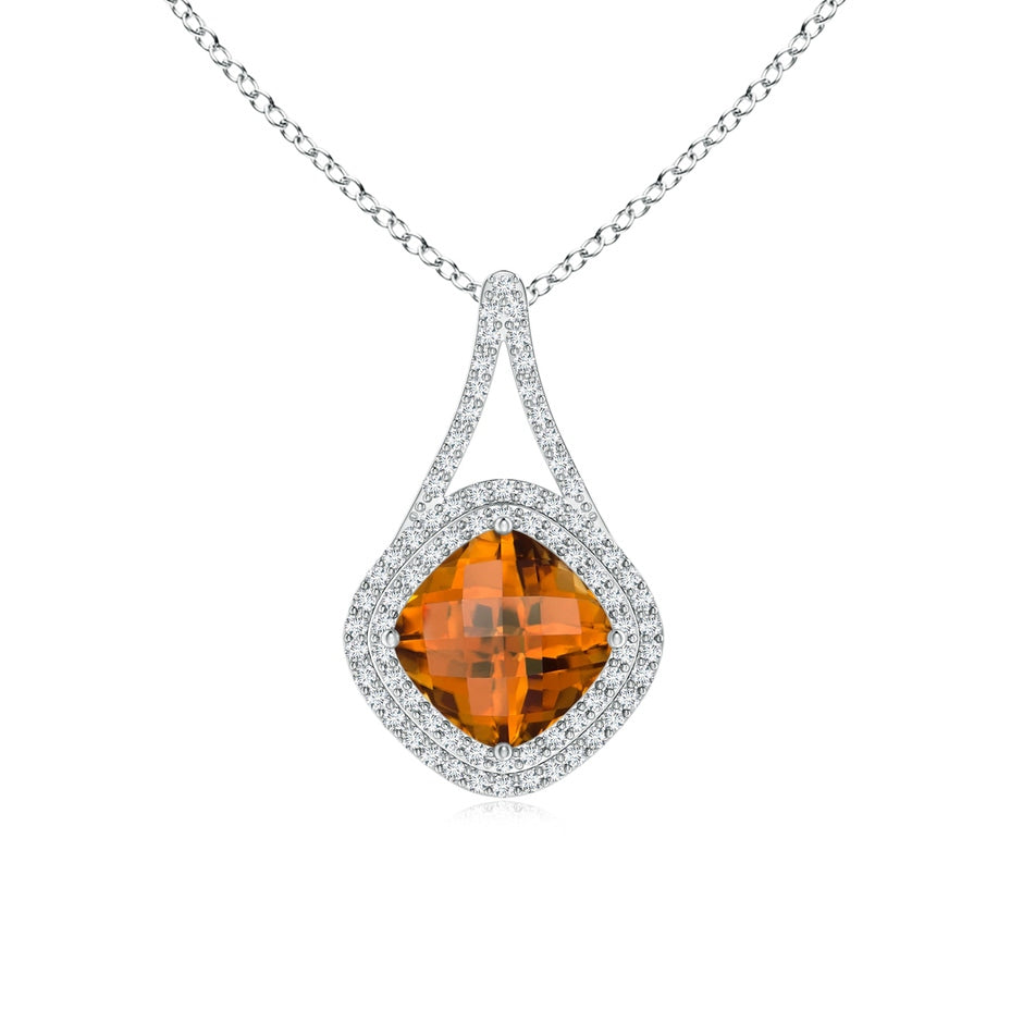 GIA Certified Yellowish Orange Zircon Pendant