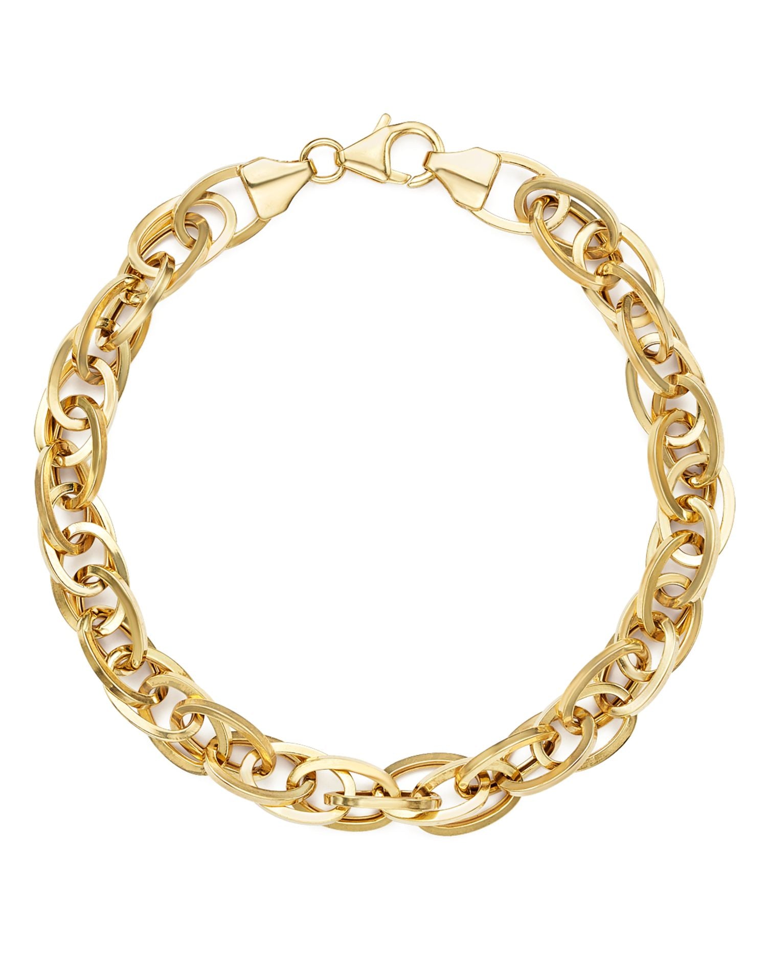 14K Yellow Gold Oval Link Chain Bracelet - Exclusive